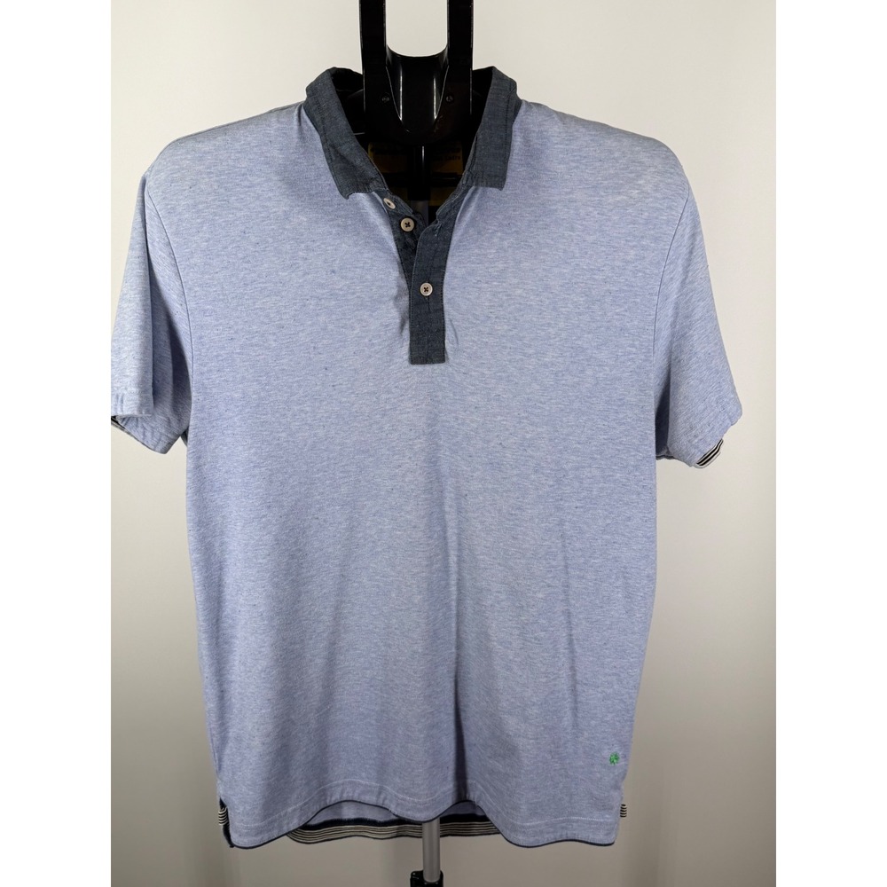 Descendant of Thieves Mens Medium Blue Heather Short Sleeve Polo Shirt Limited